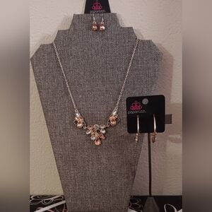 Paparazzi Elegant Rose Gold and Silver Necklace Set